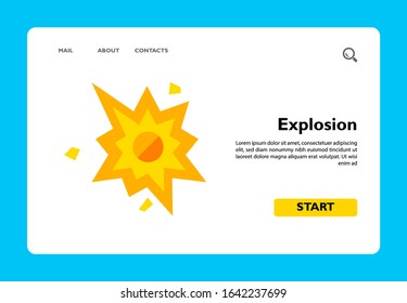 Multicolored vector icon of cartoon bomb explosion