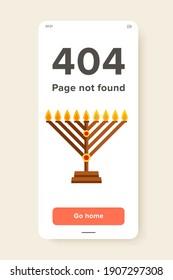 Multicolored vector icon of Chanukah menorah with candle