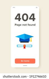 Multicolored vector icon of diploma scroll and blue graduate hat with yellow tassel representing education concept