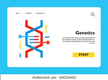 Multicolored vector icon of DNA fragment representing genetics concept