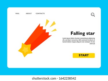 Multicolored vector icon of falling star