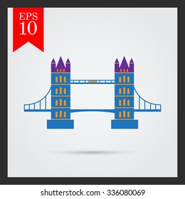 Multicolored vector icon of famous London Bridge