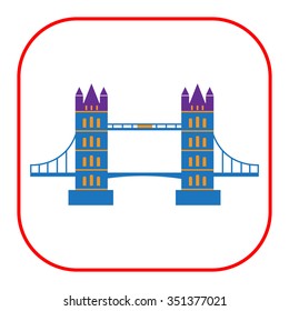 Multicolored vector icon of famous London Bridge