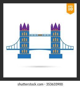 Multicolored vector icon of famous London Bridge