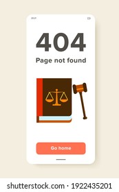 Multicolored vector icon of gavel and book with scales picture on its cover representing law