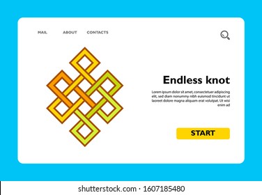 Multicolored vector icon of Indian Endless knot