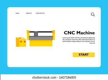 Multicolored vector icon of industrial equipment. CNC machine