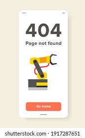 Multicolored vector icon of industrial equipment. Manipulating industrial robot
