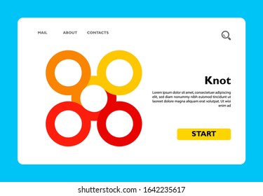 Multicolored vector icon of infinite knot, one of eight auspicious symbols