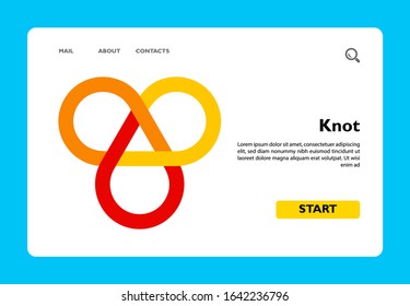 Multicolored vector icon of infinite knot, one of eight auspicious symbols