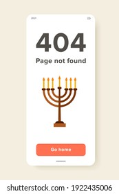 Multicolored vector icon of Jewish menorah with seven candles