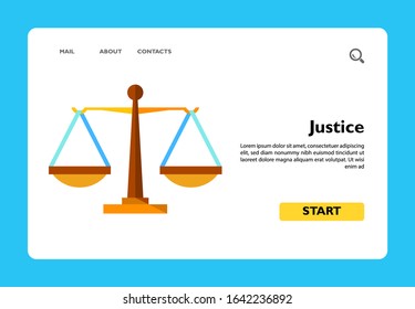 Multicolored vector icon of justice weighing scales