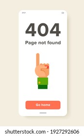 Multicolored vector icon of left hand with one finger pointing up