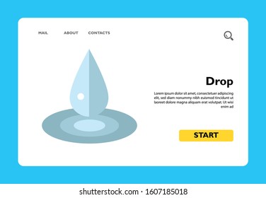 Multicolored vector icon of liquid drop and puddle