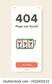 Multicolored vector icon of lucky seven winning combination on slot machine display