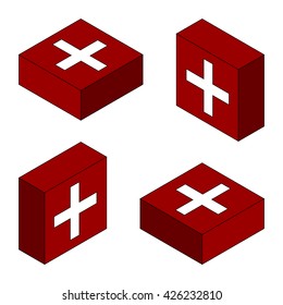 Multicolored vector icon of  medicine chest