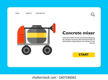 Multicolored vector icon of mini concrete mixer