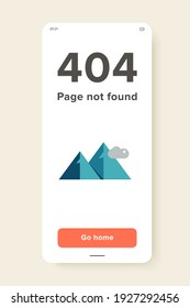 Multicolored vector icon of mountains and clouds