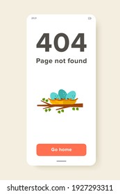 Multicolored vector icon of nest with three eggs on tree branch