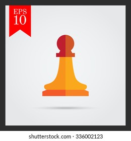 Multicolored vector icon of orange chess pawn