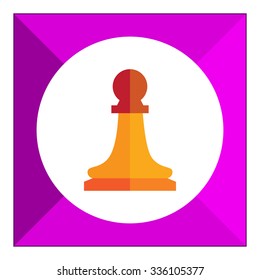 Multicolored vector icon of orange chess pawn
