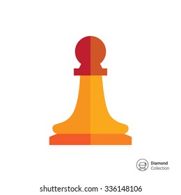 Multicolored vector icon of orange chess pawn