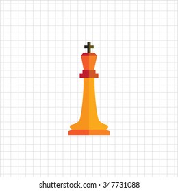 Multicolored vector icon of orange chess king