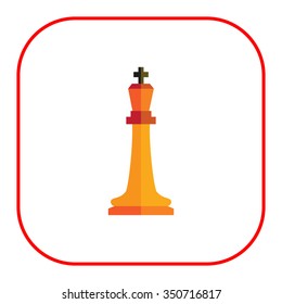 Multicolored vector icon of orange chess king