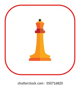 Multicolored vector icon of orange chess queen