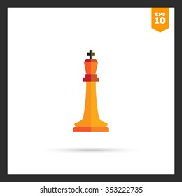 Multicolored vector icon of orange chess king