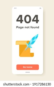 Multicolored vector icon of paper scroll and quill representing history