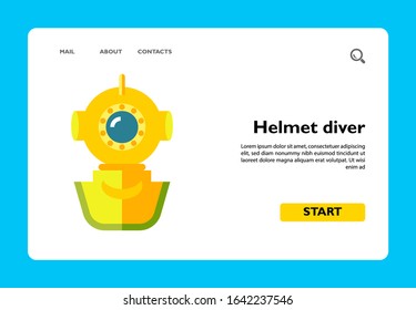 Multicolored vector icon of retro helmet diver
