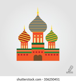 Multicolored vector icon of Saint Basil Cathedral