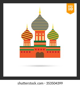 Multicolored vector icon of Saint Basil Cathedral