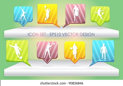 multicolored vector icon set