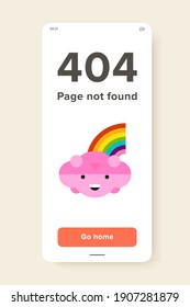 Multicolored vector icon of smiling cloud with rainbow