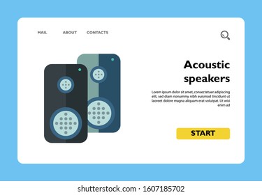 Multicolored vector icon of two acoustics speakers