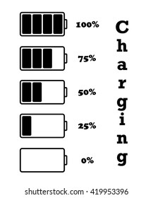 Multicolored vector illustration  of charging indicator
