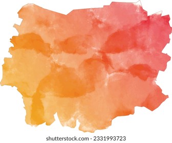 Multicolored vector illustration of Semarang map in a captivating watercolor style. Vibrant hues ranging from reds to serene yellow perfect for adding a touch of artistic flair to your projects.