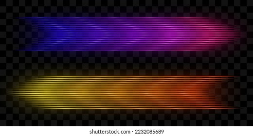 Multicolored vector illustration of sunlight, speed, light effect on a transparent background. Design element.