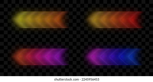 Multicolored vector illustration of sunlight, speed, light effect. Light lines. Design element.