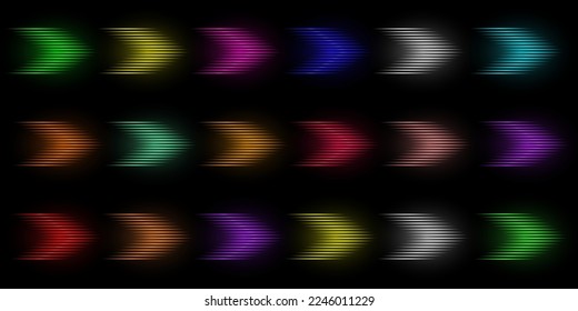 Multicolored vector illustration of sunlight, speed, light effect. Light lines. Design element.