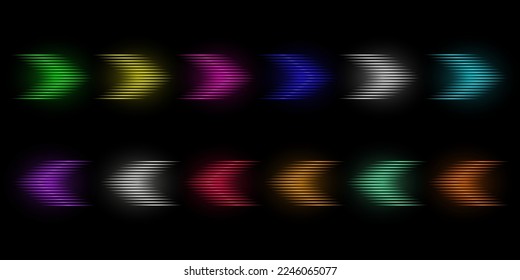 Multicolored vector illustration of sunlight, speed, light effect. Light lines. Design element.