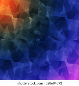 Multicolored Vector Low Poly Background Design, Polygonal Elegant Vivid Colors Presentation Template 