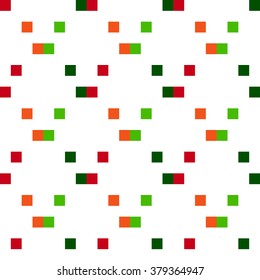 Multicolored vector pattern of squares and rhombuses