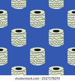 multi-colored vector seamless pattern toilet paper, flatt art, cardboard sleeve, recycling