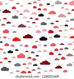 Multicolored vector seamless template with sky, clouds. Illustration in abstract style with colorful clouds. Template for business cards, websites.