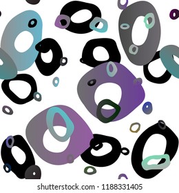Multicolored vector seamless texture with disks. Blurred decorative design in abstract style with bubbles. Pattern for design of window blinds, curtains.