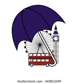 Multicolored Vector set of London symbols. London logo