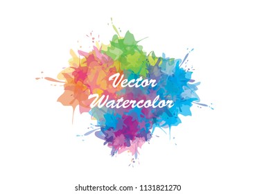 Multicolored vector watercolor splash background